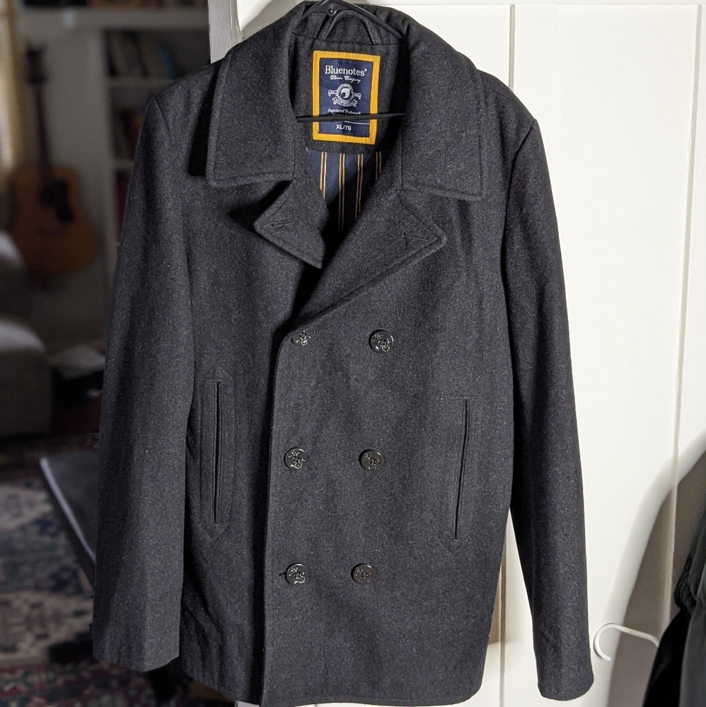 Charcoal wool blazer coat